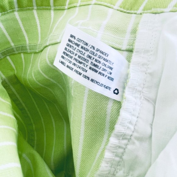 Victor Glemaud Size 6 Lime Green Pinstripe Straight Leg Jeans Denim Target New - Picture 10 of 11